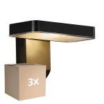 Multipack 3x Nordlux Solar Wall Light Rica Square Black 4.5W 450lm - 830 Warm White | Motion And Light Sensor